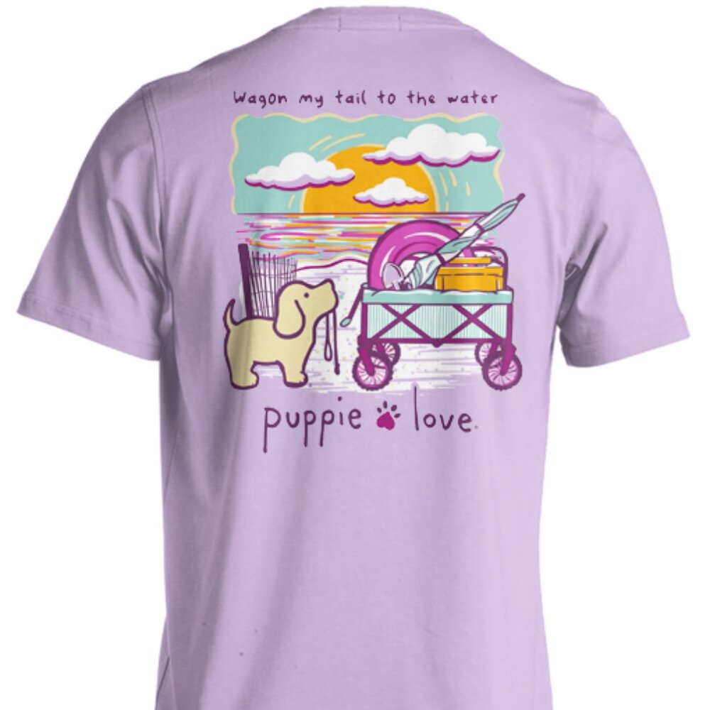 Puppie Love T Shirt Wagon my Tail to the Water